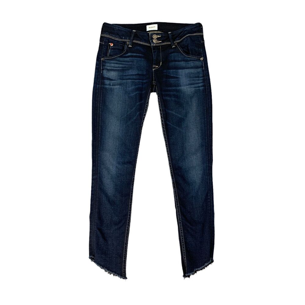 Hudson Collin Skinny Jean Women 26 Slant Raw Hem 2 Button 5 Pocket Denim Stretch